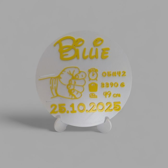 Plaque de naissance personnalisée avec prénom – Cadeau de naissance – Fente pour bracelet de maternité