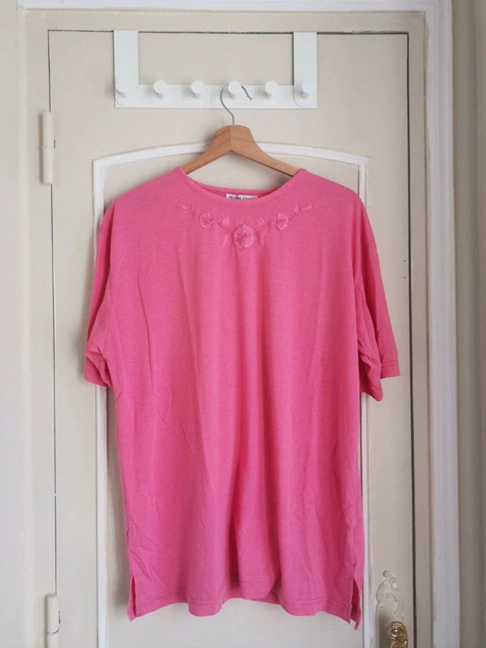 T-shirt de pyjama broderie fleurie taille 42-44