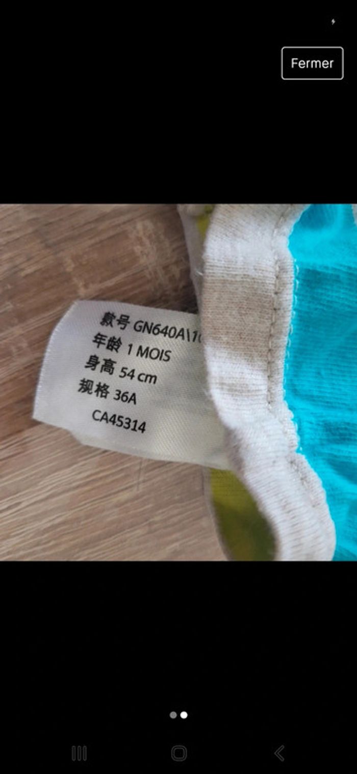 Ensemble Salopette et tee shirt bébé 1 mois - photo numéro 5