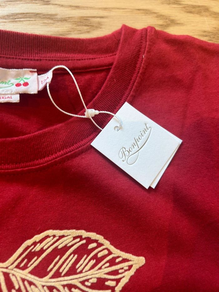 Tee shirt Bonpoint manches longues tee shirt cerise velours 12 ans Bonpoint - photo numéro 4