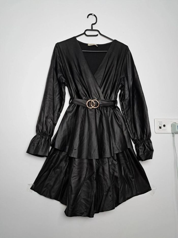 Robe en cuir noir femme 38