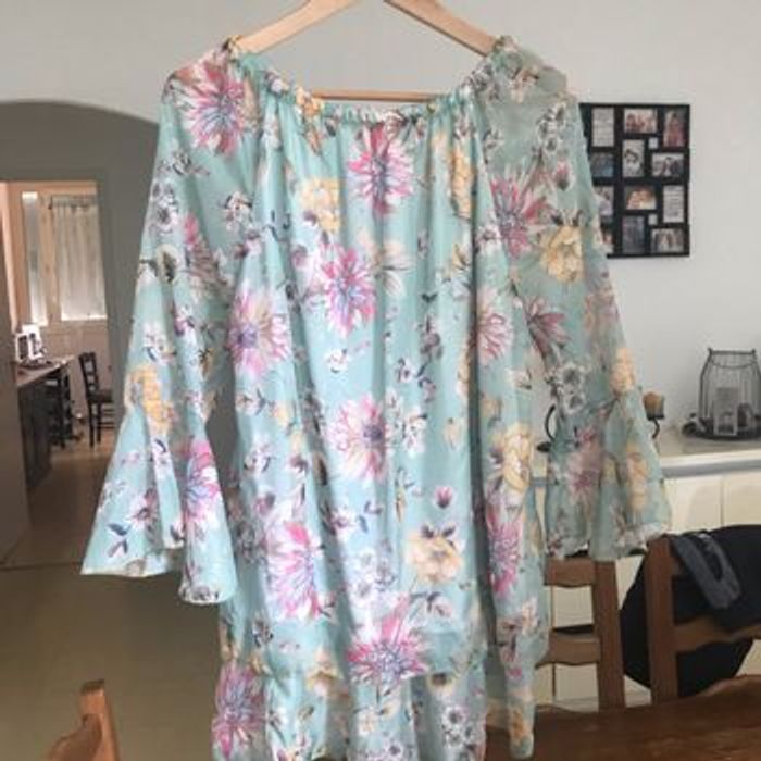 Blouse été femme épaule dénudée a fleur - photo numéro 2