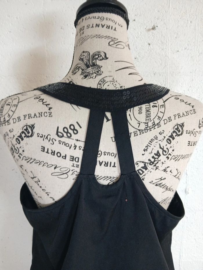 🖤 Débardeur noir à sequins Cache-Cache Taille 3 Très bon état - photo numéro 6
