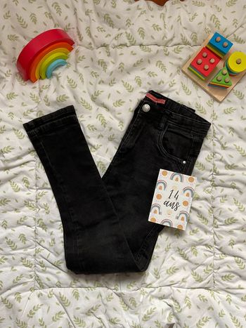 jean slim noir taille réglable 14 ans FPC