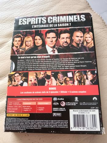 Coffret DVD esprits criminels saison 7