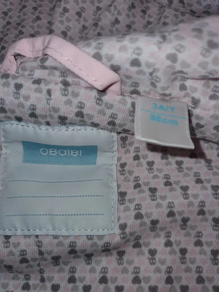 Parka obaibi 3 ans rose poudre - photo numéro 4