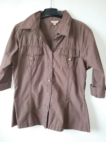 Chemise brune manche 3/4