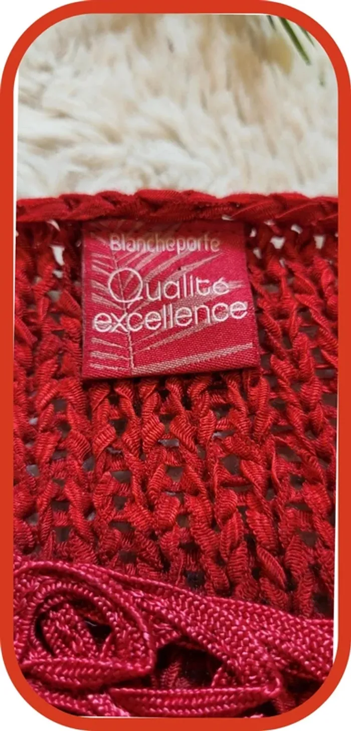 Pull rouge dentelle BlanchePorte taille 40 - Très bon état - photo numéro 4
