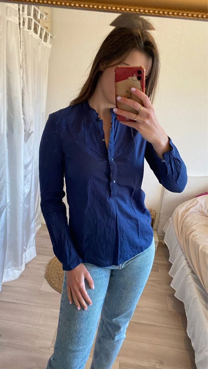 Chemisier bleu esprit