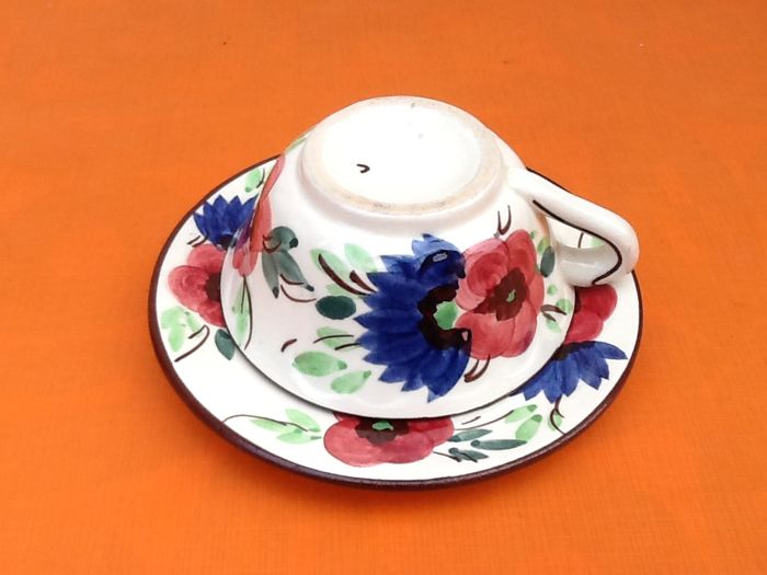 Tasse / Soucoupe à Déjeuner Faïence à décor floral - photo numéro 6