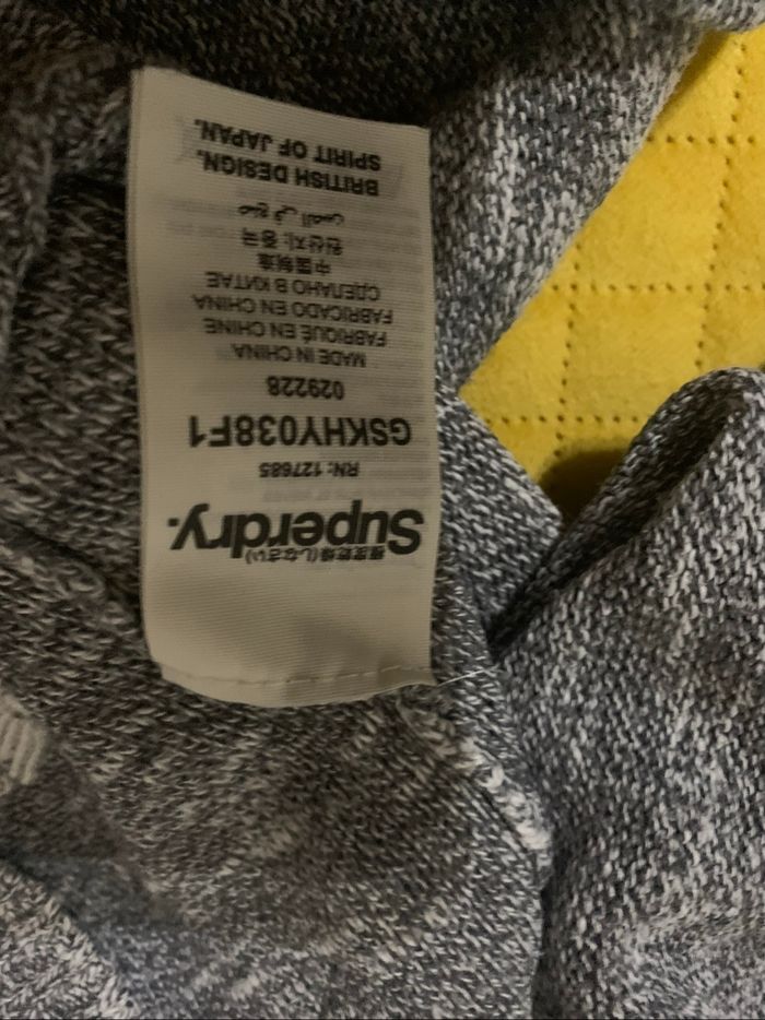 Pull Superdry taille S gris chiné fin très bon état - photo numéro 7