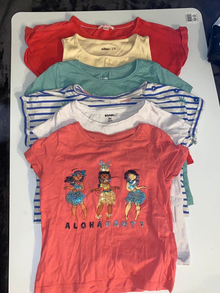 lot de six T-shirts à manches courtes pour filles