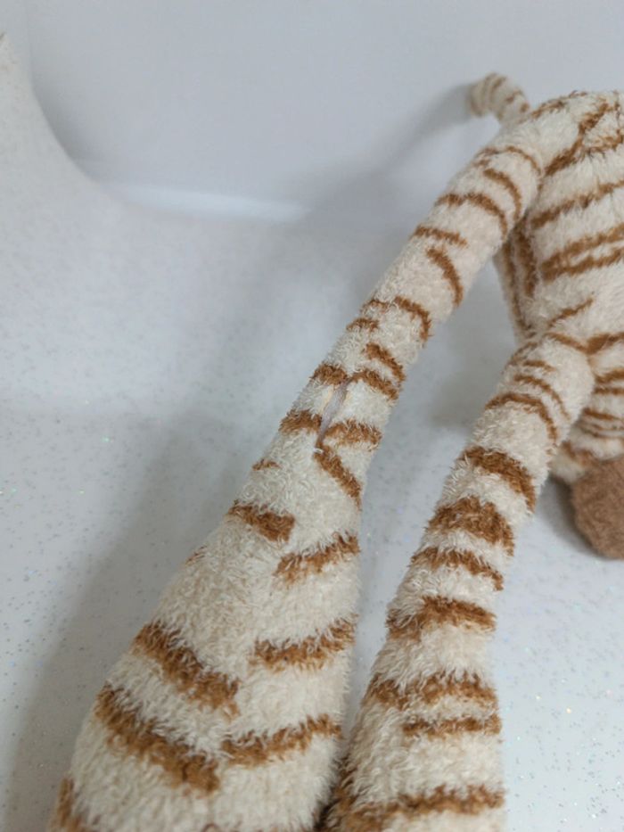 Petite peluche cmp plush doudou teddy zèbre zébré grosse pattes grande big beige crème tigre tiger - photo numéro 12