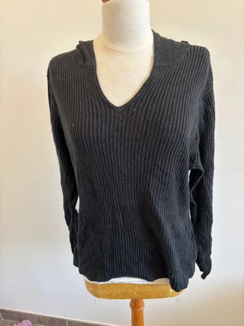 Pull noir à capuche Tommy Hilfiger