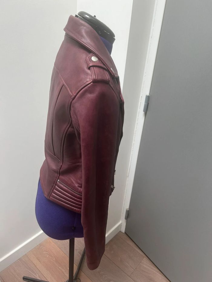 Veste en cuir motard Maje - photo numéro 4