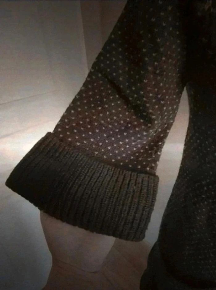 Robe hiver Etam noire et marron imprimé scandinave taille S / taille 36 - photo numéro 4