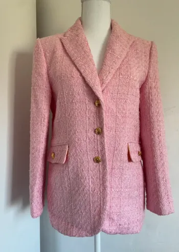 Veste blazer Zara texturé rose taille S