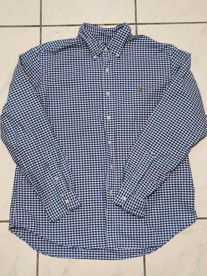 Chemise Ralph Lauren à carreaux bleus et blancs – Taille XL (convient aux gabarits larges) - photo numéro 3