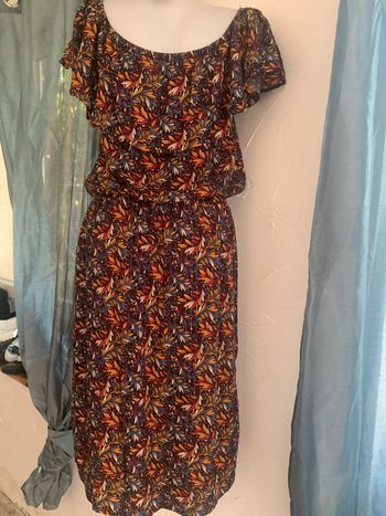 Robe été In Extenso taille 40 motifs feuilles