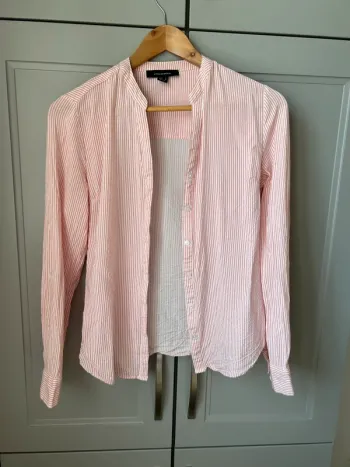 Chemise rayures blanches et rose