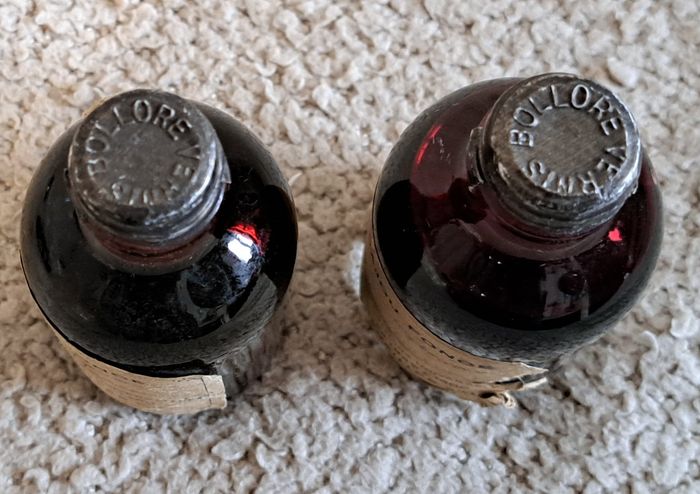 Lot de 2 flacons scellés de vernis Acajou Foncé - Bollore Vernis vers 1900 - photo numéro 4