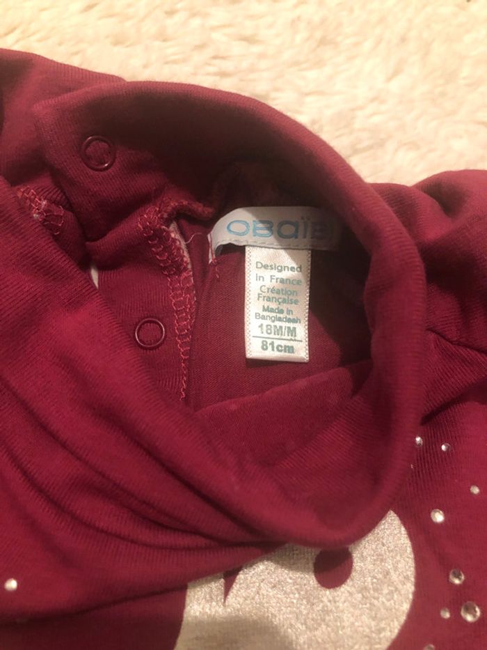 Tee shirt col montant prune Obaïbi F18m - photo numéro 5