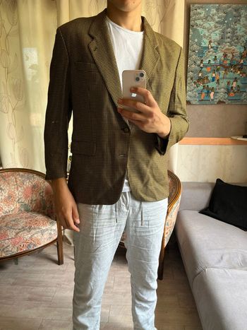 Veste blazer italienne vintage pied de poule chic old money Italie tendance élégant