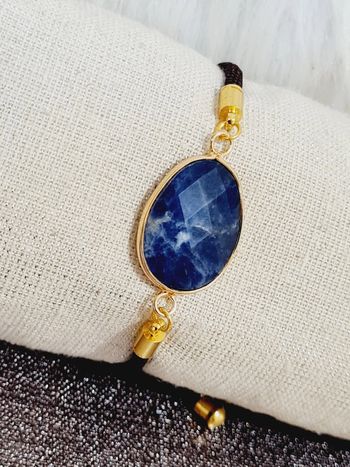 Bracelet réglable pierre naturelle de sodalite