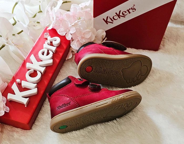 Bottes Bottines Cuir Scratch 1er pas 👣 Kickers T21 - photo numéro 2