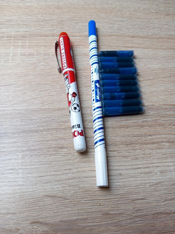 😴stylo plume PoivreBlanc/ 10 cartouche d'encre/ 1 effaceur neuf