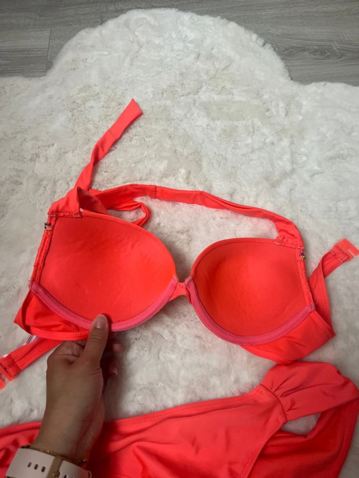 Maillot de bain corail fluo satiné femme - photo numéro 6