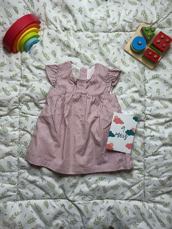 robe manches courtes rayé rouge avec doublure 9 mois chicco