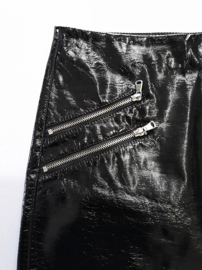 Jupe simili cuir brillant zip pimkie - photo numéro 4