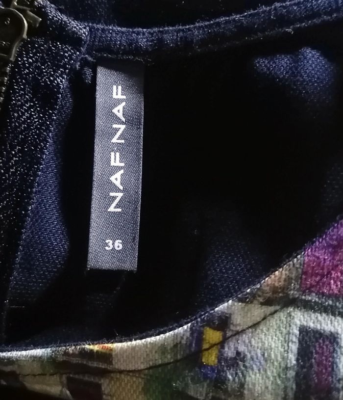 Robe Pop Art à motif multicolore bleu marine taille 36 Nafnaf - photo numéro 12