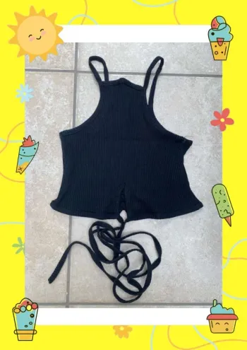 Top lacets S 36 noir