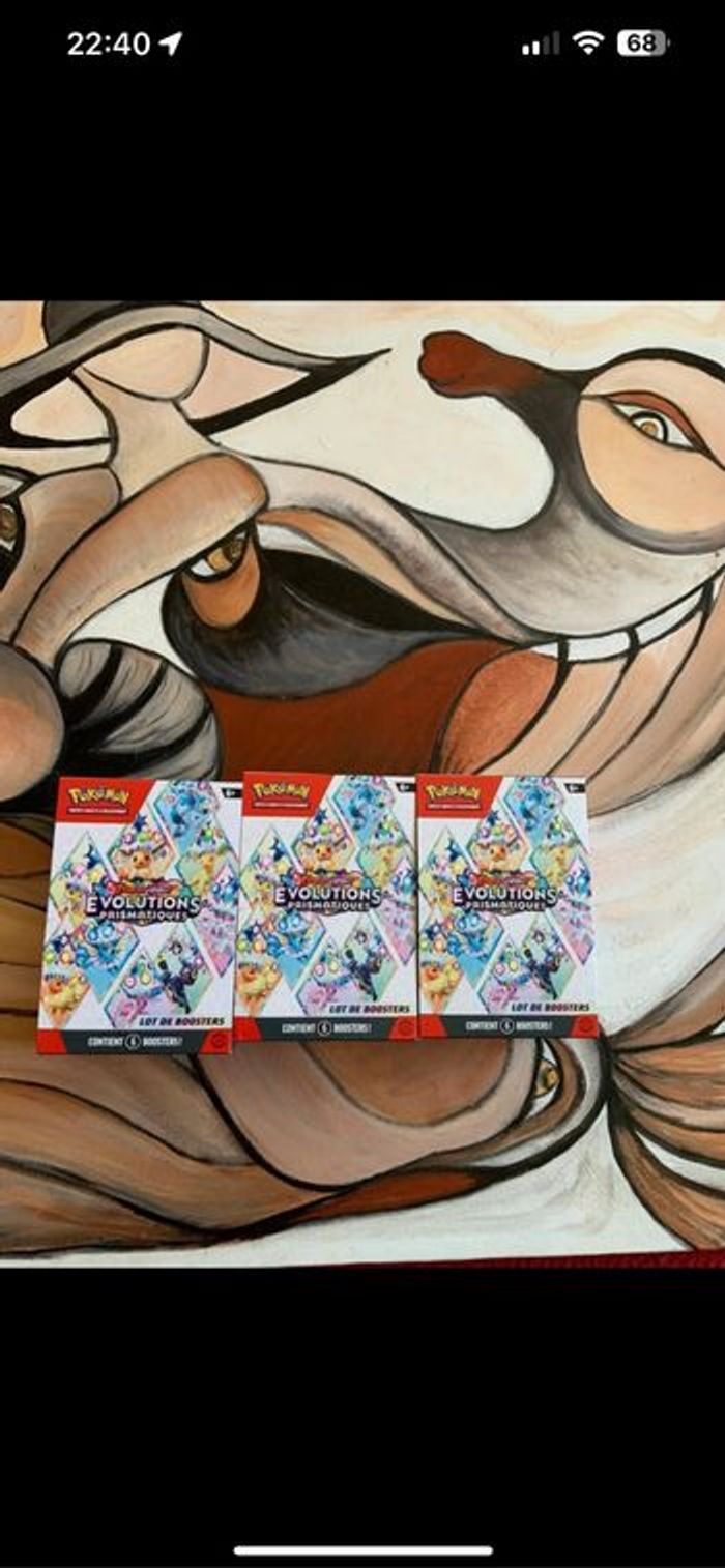 Lot de booster Pokémon ouvert ev8.5 évolution prismatique - photo numéro 5