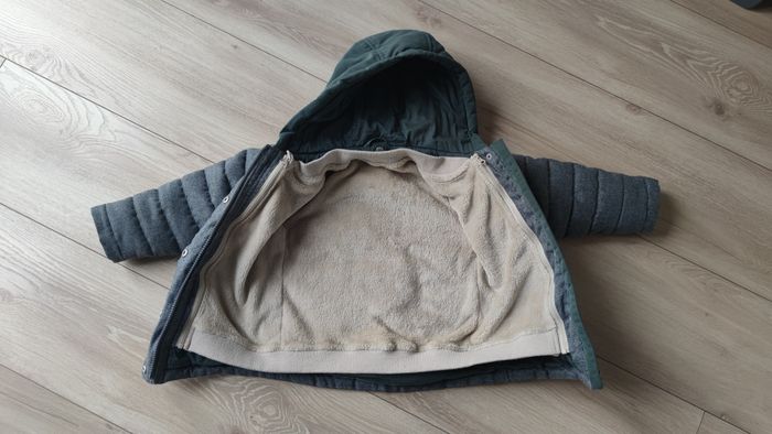 Blouson d'hiver 2 en 1 garçon 3 ans Vertbaudet gris vert manteau doudoune - photo numéro 4