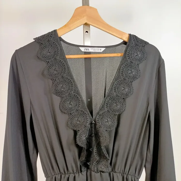 Robe noire évasée femme Taille 36 Zara A847 - photo numéro 2
