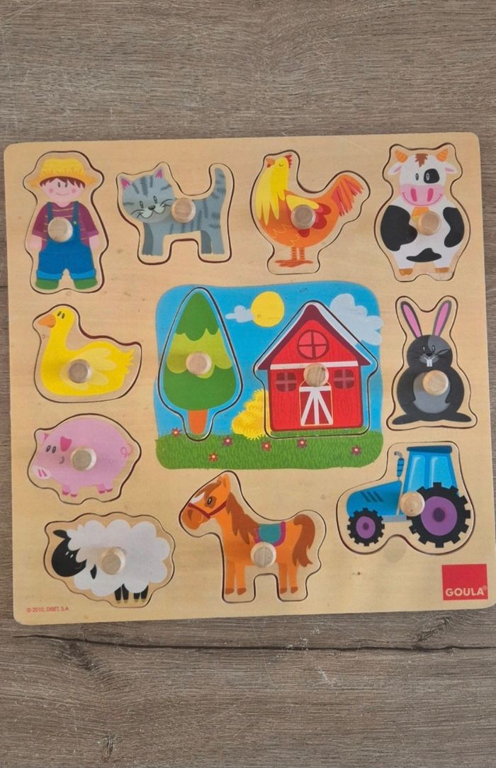 Puzzle à encastrer en bois La Ferme - photo numéro 3