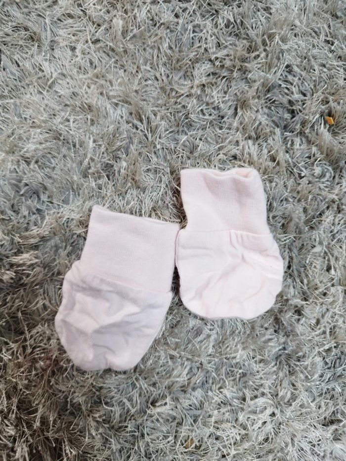 Lot Gants naissance anti griffures rose fille - photo numéro 5