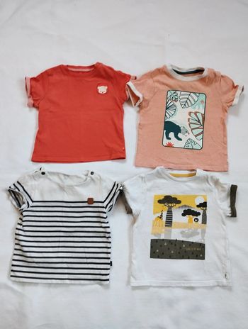 Lot t-shirts manches courtes Obaïbi garçon 12 mois
