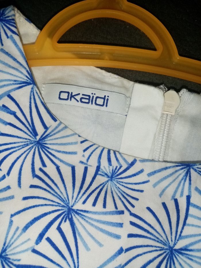 3 ans okaidi robe imprimée bleue print été /Excellent état - photo numéro 8
