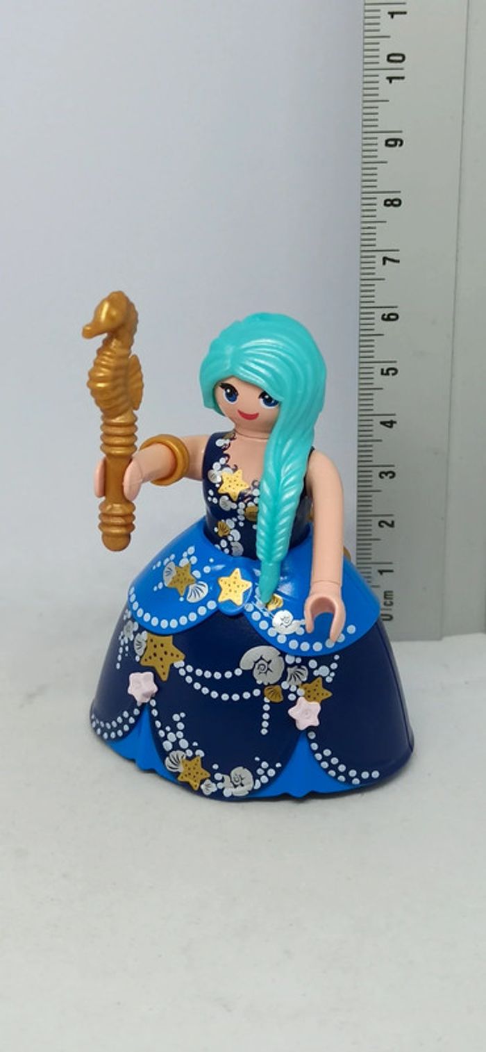 Femme sirène princesse avec robe et cheveux bleus playmobil - photo numéro 2