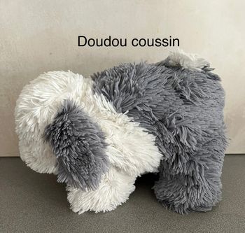 2 en 1 : doudou et coussin chien Textura