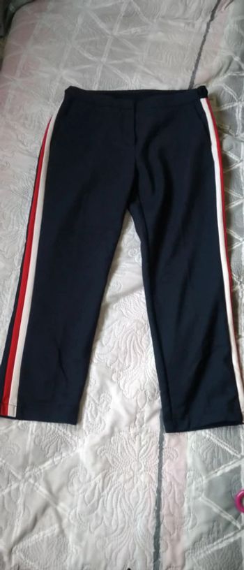 Pantalon marine bandes latérales neuf femme xs zara