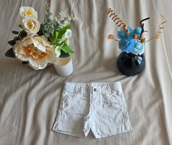 LuluCastagnette Short Coton Blanc Très bon état 6 mois