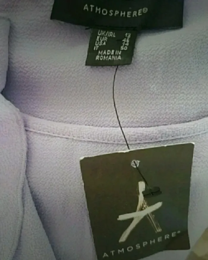 Blouse épaules dénudées Volantée lilas/parme Atmosphère Taille 46 Neuf - photo numéro 5