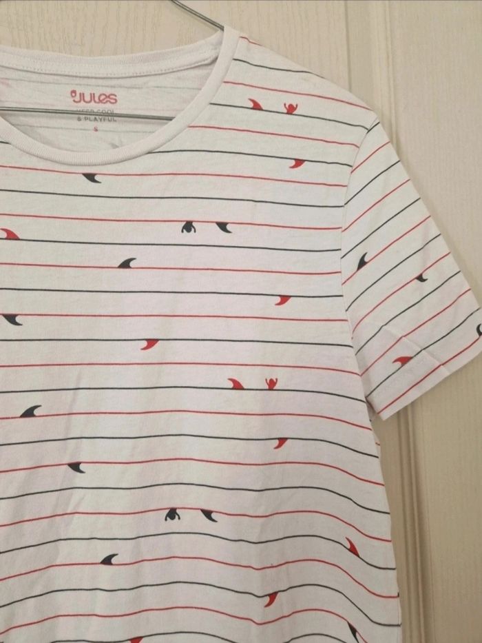 Tee-shirt blanc à motifs homme Jules taille S/36 - photo numéro 3