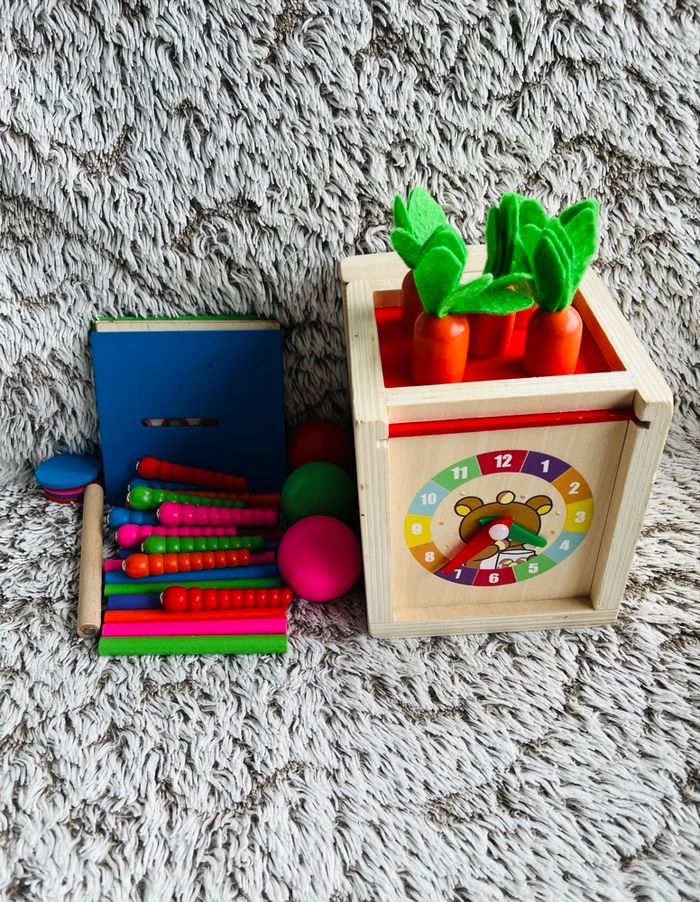 Kit Montessori jeu d’activités sensoriel éducatif en bois