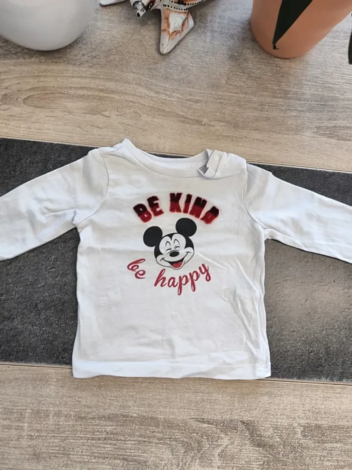 Tee-shirt garçon ml 6 mois Disney Mickey - photo numéro 2